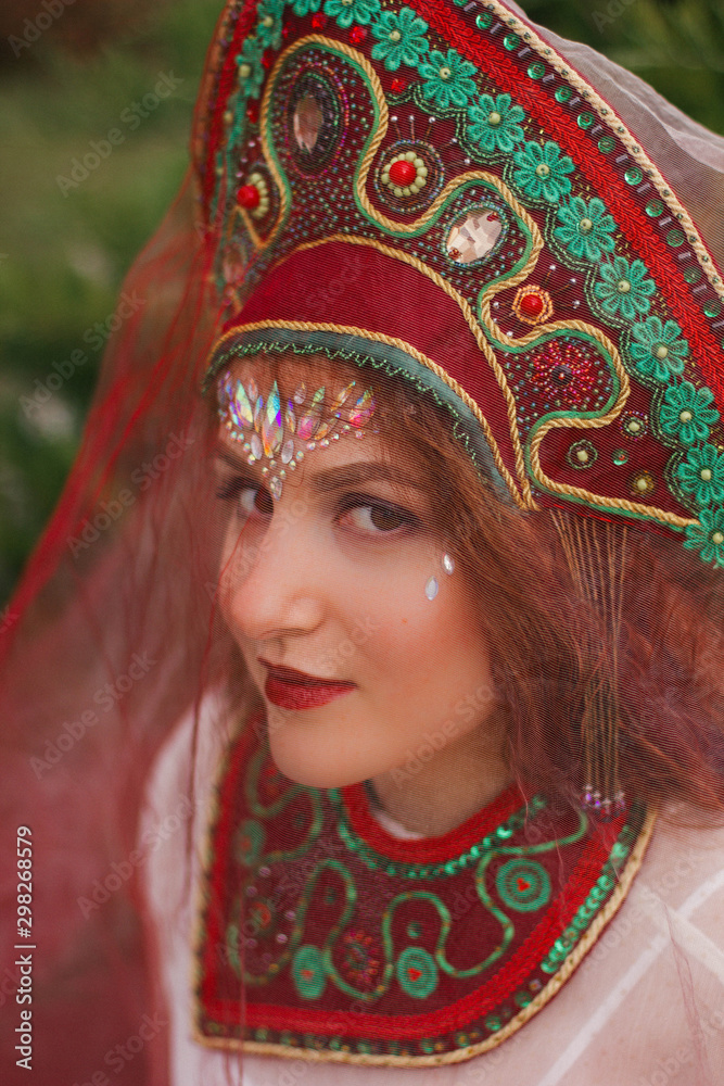 girl in a traditional slavic costume