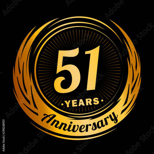51 years anniversary. Anniversary logo design. Fifty-one years logo.