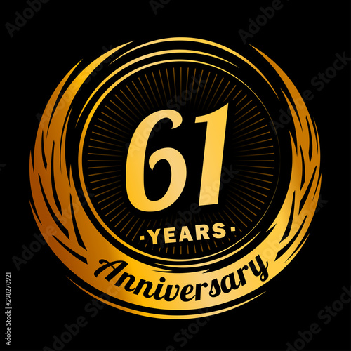 61 years anniversary. Anniversary logo design. Sixty-one years logo.