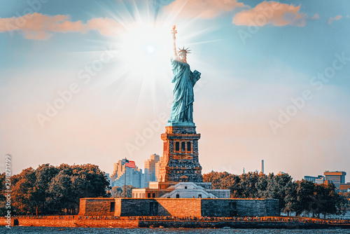 Statue of Liberty (Liberty Enlightening the world) near New York. photo