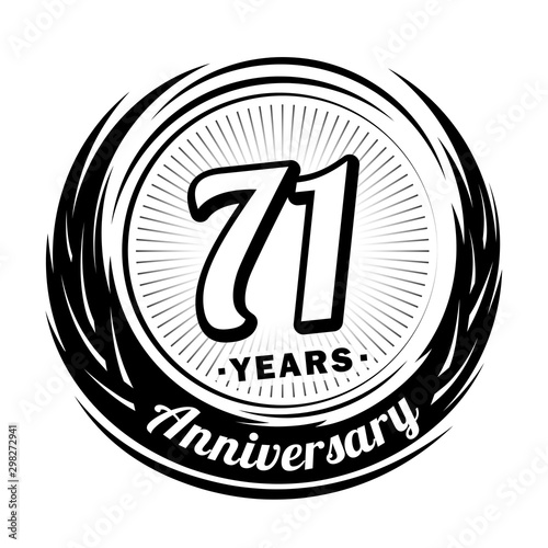 71 years anniversary. Anniversary logo design. Seventy-one years logo.