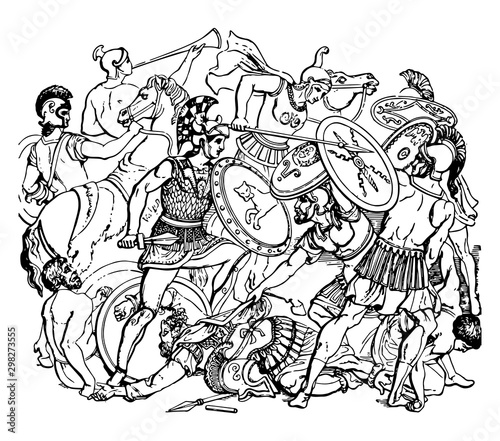Roman battle vintage illustration.