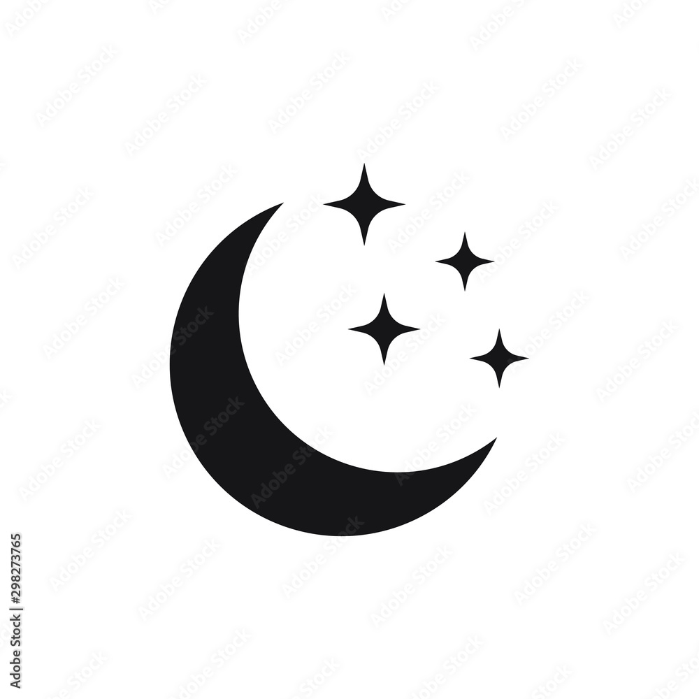 Moon vector icon on background. Moon vector icon on background.