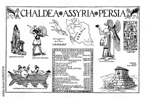 Babylonia Poster vintage illustration. photo