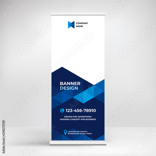 Advertising banner roll-up, modern design  for business presentations, conferences, seminars, banner template to promote products and services.