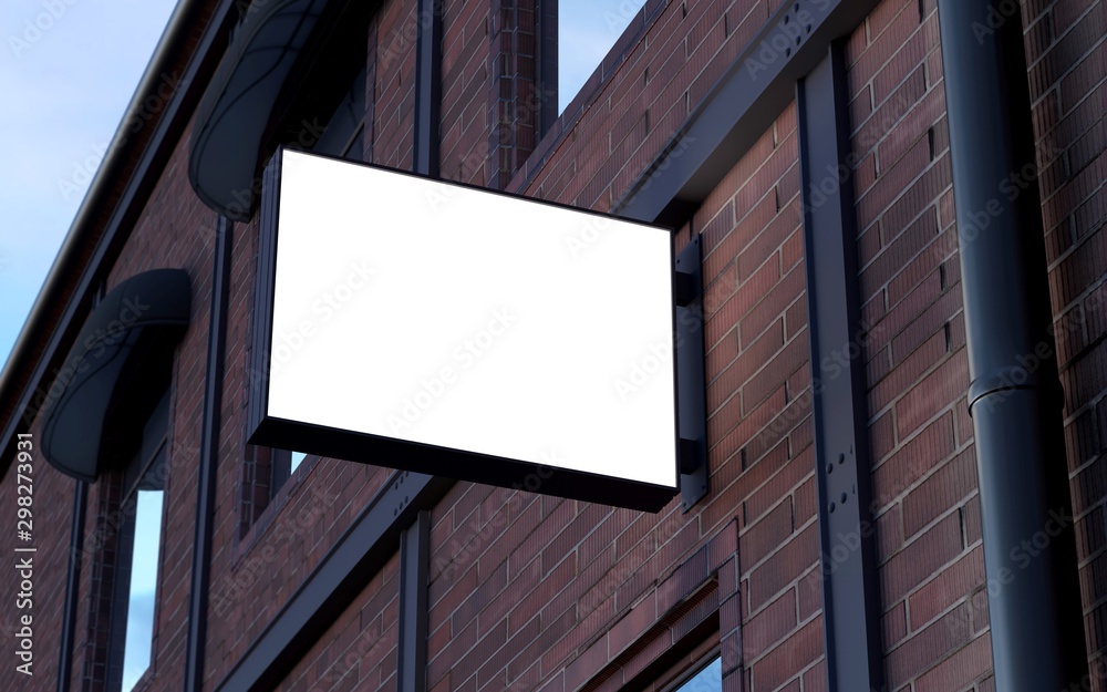 Blank, outdoor signage, signboard mockup, sign. 3d rendering Blank, outdoor signage, signboard mockup, sign. 3d rendering