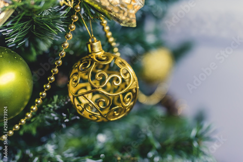 Christmas balls, toys on the Christmas tree.