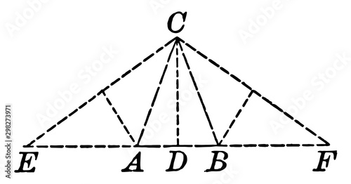 Triangle With Altitude and Isosceles Triangles Within vintage illustration.