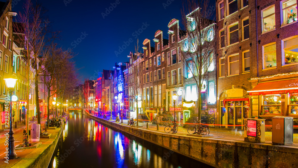 Amsterdam and city at night
