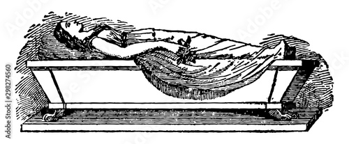 Woman laying down vintage illustration.