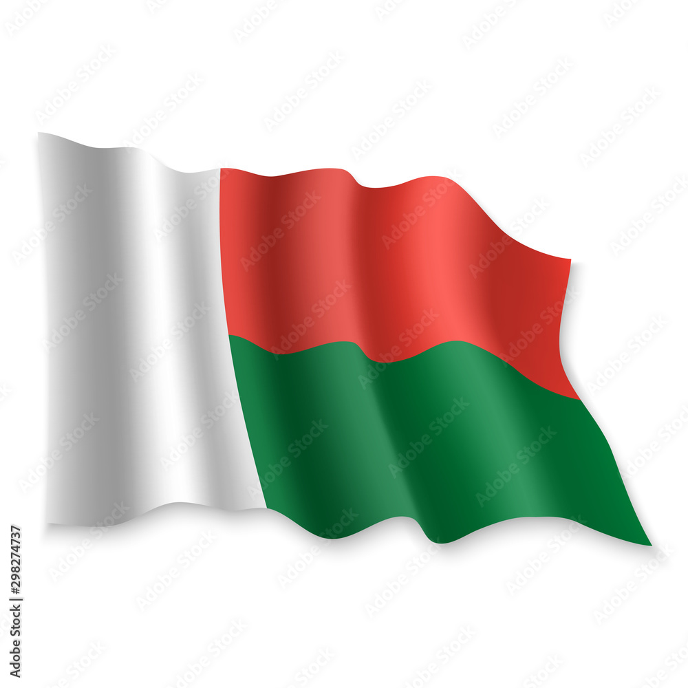 Obraz premium 3D Waving Flag. Vector illustration