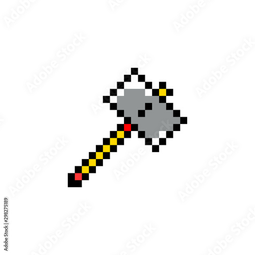 Pixel art, game item, icon and objects for the design. Vector illustration. Fantasy world. Old game console.