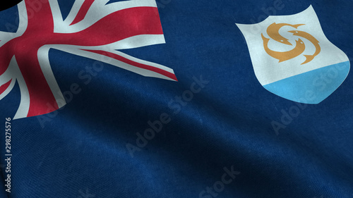 Anguilla flag with visible wrinkles and realistic fabric.