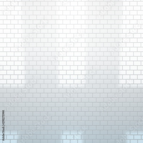 Stylish light brick wall 3d rendering