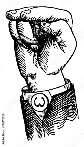 Non Vocal Divided Point Consonant, vintage illustration.
