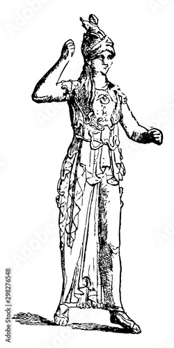 Bronze Statuette, vintage illustration.
