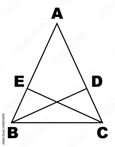 Altitudes Drawn from Base Angles of Isosceles Triangles vintage illustration.
