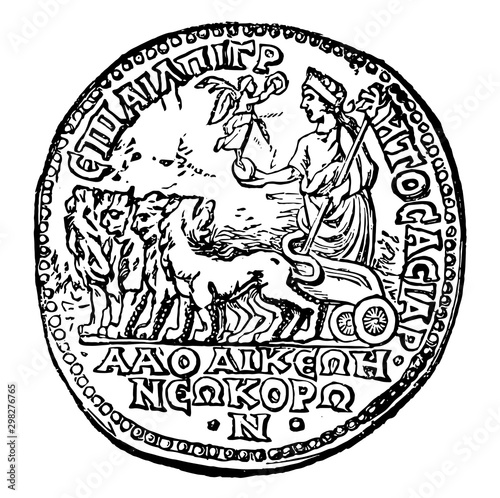 Roman Coin vintage illustration.