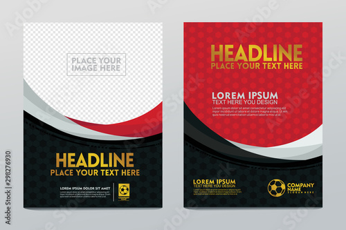 Creative art concept, Football poster template isolated on space transparent background.