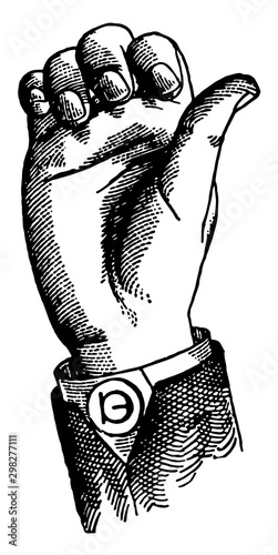 Vocalized Shut Lip Consonant, vintage illustration.