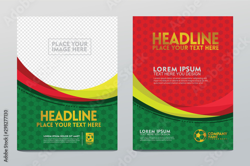 Creative art concept, Football poster template isolated on space transparent background.