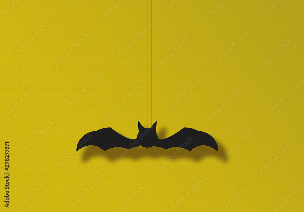Illustration of a bat ornament hanging on the wall. 壁に吊り下げられたコウモリの飾りのイラスト Illustration of a bat ornament hanging on the wall. 壁に吊り下げられたコウモリの飾りのイラスト
