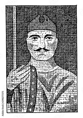 Charlemagne vintage illustration.