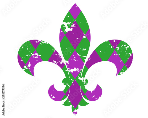Mardi Gras vector file. Fleur De Lis clip art. Grunge digital files. 