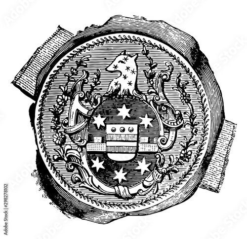 William Tryon Seal vintage illustration