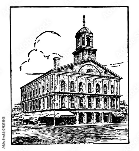 Faneuil Hall vintage illustration