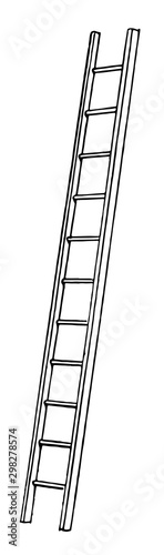 Leaning Ladder vintage illustration.