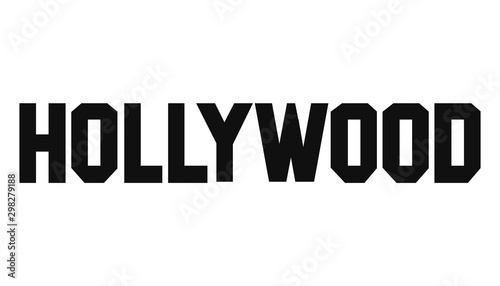 Hollywood text vector logo. Vector Illustration.
