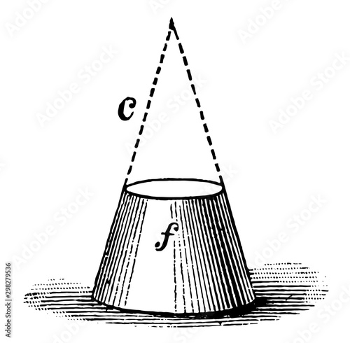 Frustum of a Cone vintage illustration.