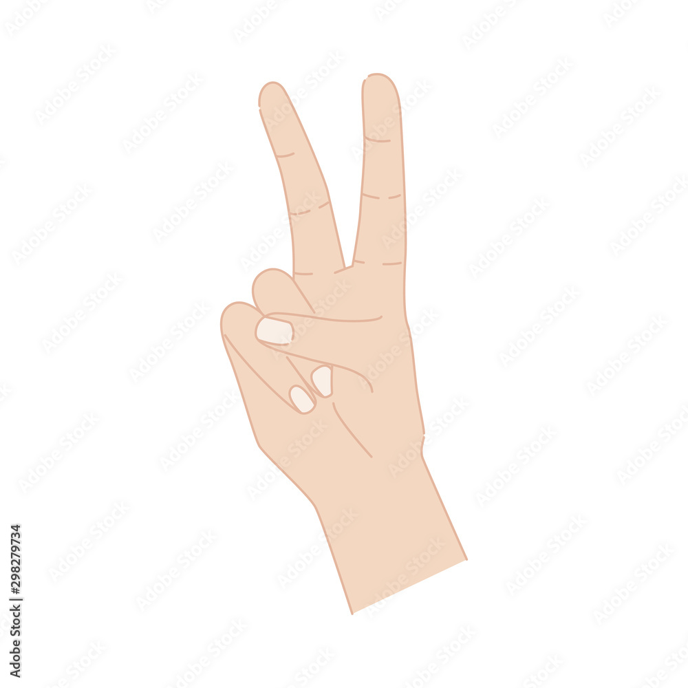 Victory hand sign isolated on white background. Two finger peace symbol. Victory hand sign isolated on white background. Two finger peace symbol.