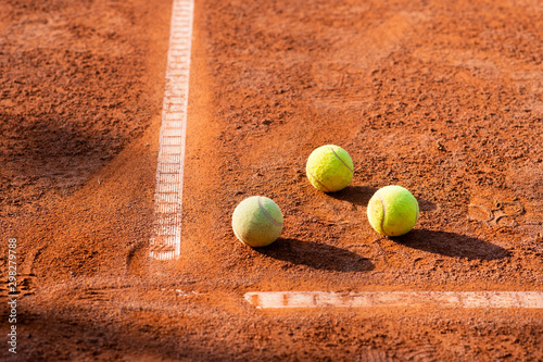 Tennis game. Tennis ball on the tennis court