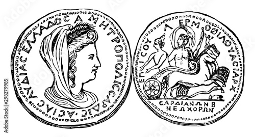 Medal of Sardis vintage illustration.