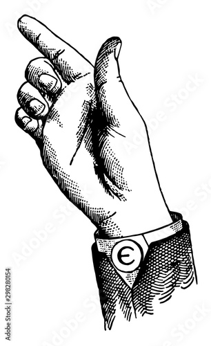 Vocalized Primary Back Consonant, vintage illustration.