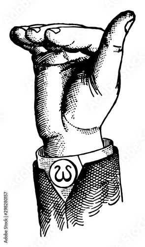 Vocalized Mixed Divided Point Consonant, vintage illustration.