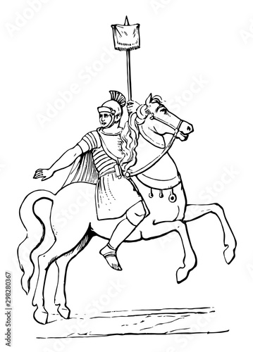 Cavalryman vintage illustration.