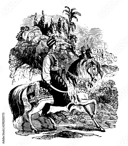 The Saracen vintage illustration.