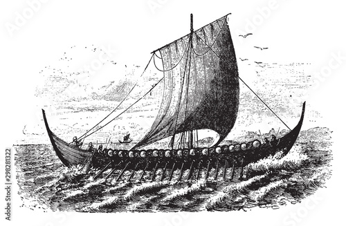 Norse, vintage illustration.