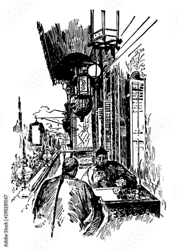 The Chinese Quarter, San Francisco vintage illustration