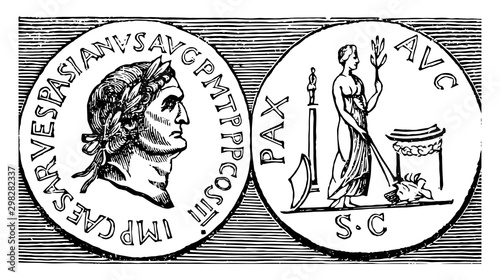 Vespasian vintage illustration.