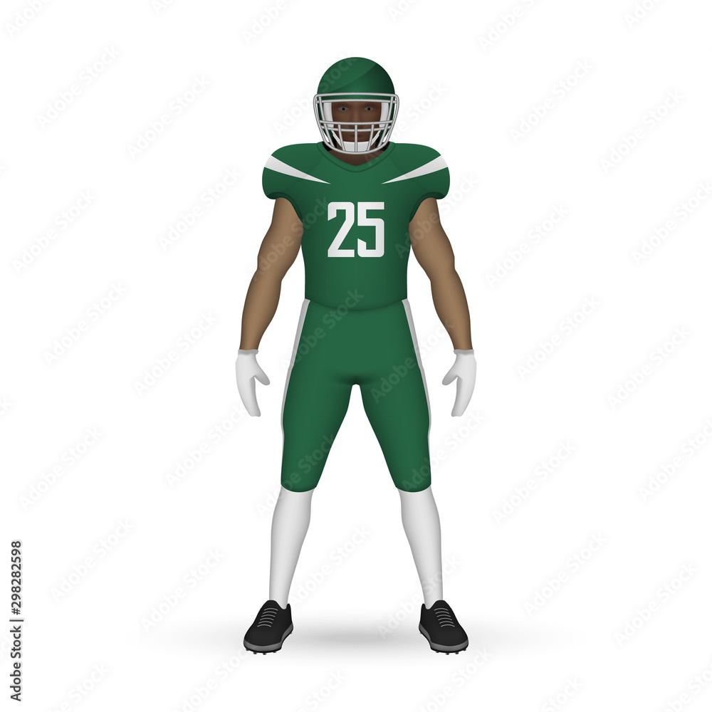 3D realistic American football player 3D realistic American football player