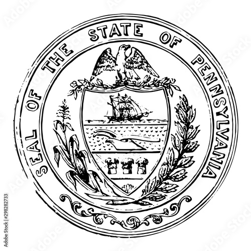 Pennsylvania Seal vintage illustration