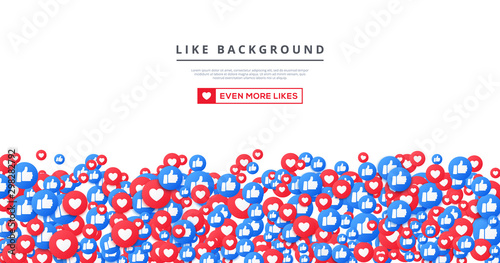 Bunch of like and appreciate emoji icons, thumb up stream social network. Heart and thump icons for like and respect. Vector illustration in 3d style.
