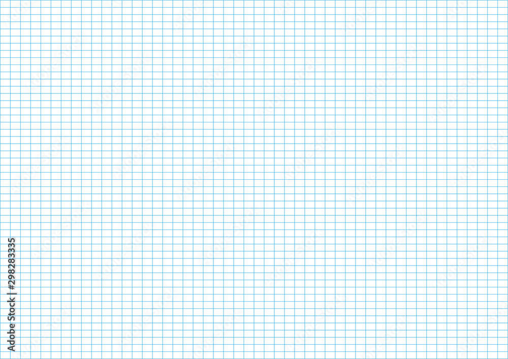 blue line of the graph paper illustration use for plot graph and background vector, texture checkered sheet of white paper background.