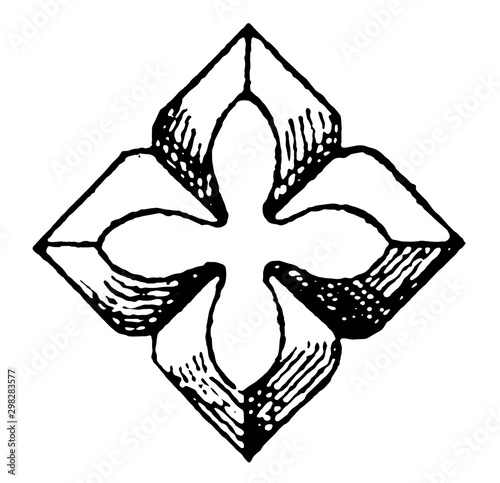 Quatrefoil vintage illustration.