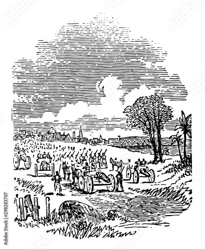 Savannah, Georgia vintage illustration