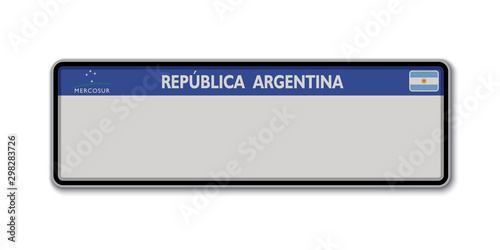 Car number plate. argentina